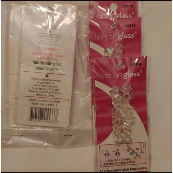 5 pkgs Fashion glass bicone large crystal AB bead charm - Picture 1 of 3